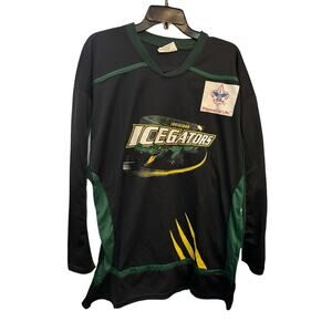 Vintage Louisiana Ice Gators Logo Mascot Long Sleeve Jersey Medium # 12